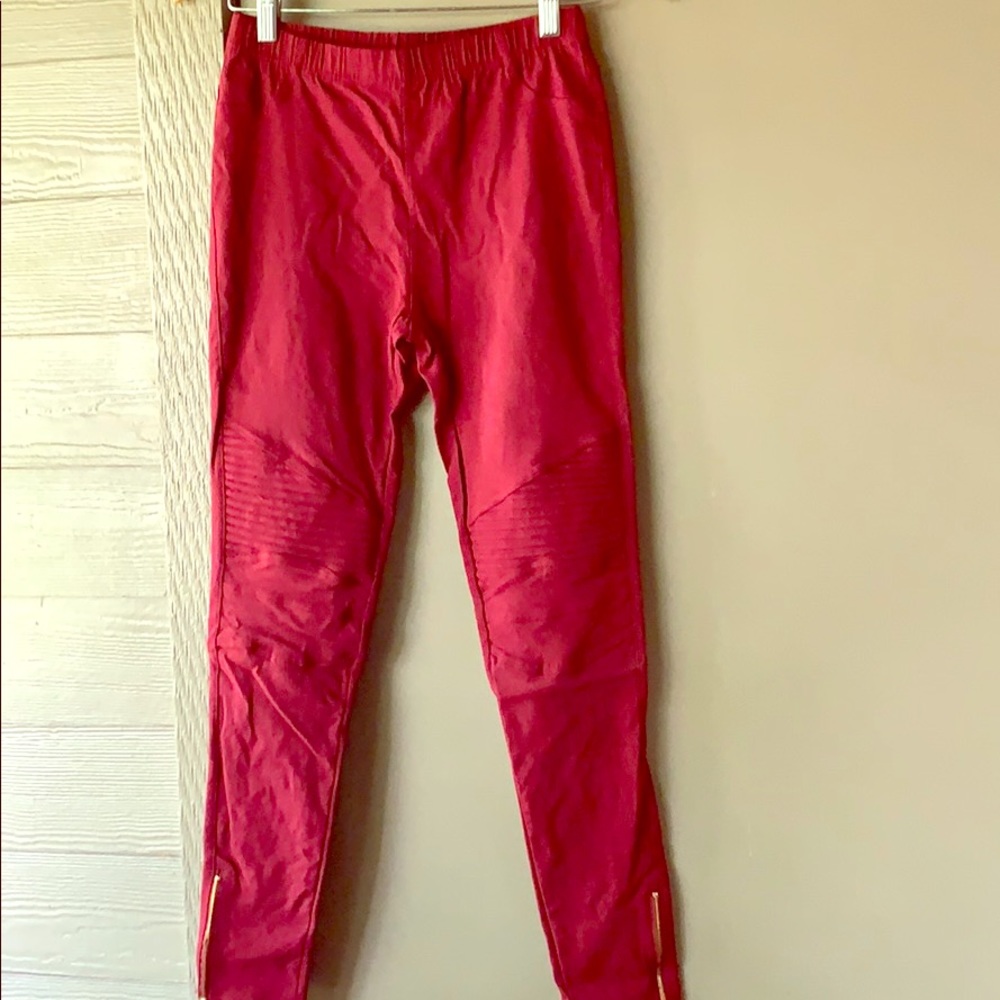 Maroon Moto Leggings
